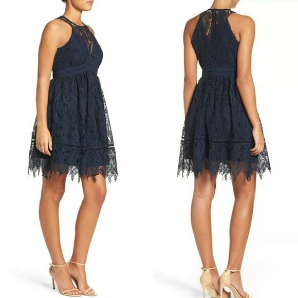 NEW Chelsea28 Fit & Flare Eyelash Lace Dress - Picture 1 of 10
